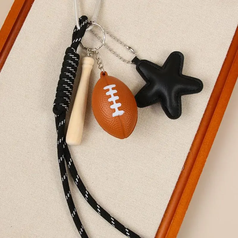 Niedlicher Taschenanhänger Schlüsselanhänger mit Mini-Kamera, 8-Ball-Anhänger, geflochtenem Riemen für Handtaschen, Rucksäcke, Schlüssel, Dekoration – Detail 2