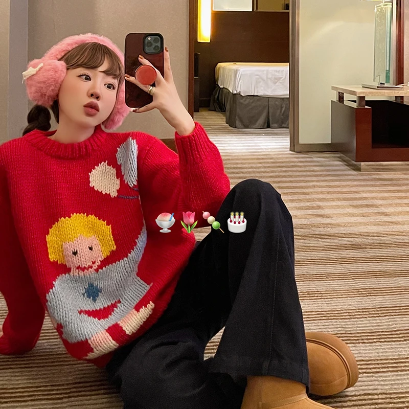 

Вязаный свитер Vimas Vintage из 100% шерсти ручной работы, женский, утепленный, с круглым вырезом, стандартный крой, эксклюзивно онлайн