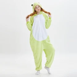 Unisex Animal Onesie Adult Plush One Piece Pajamas Cosplay Costume Frog Jumpsuits Halloween Christmas Party Wear For Women Men