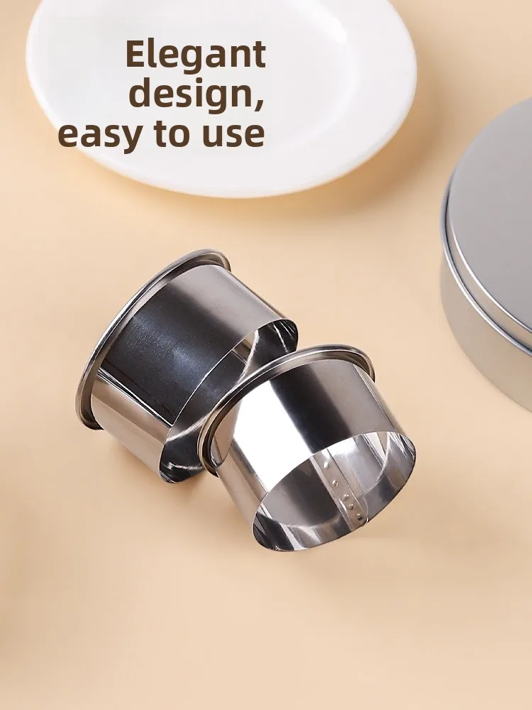 Thickened Stainless Steel round Mousse Ring Heart Shape Baking Tool Bobo Cup Tiramisu Mold Home Use Kitchen Cooking Utensils view 4