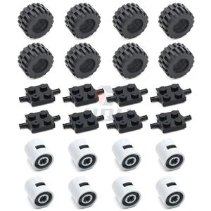 Blockblock -Kit mit Doppelrädern für Kinder, Hubreifen, Nummernschild, kompatible Teile, MOC, Lego -Autobiegel, 4600, 4624, 3641, 6014, 87697 12 Hauptverkaufsporto Lego - №9