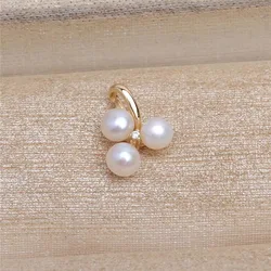 Real AU750 18K Yellow Gold Pendant Mountings Findings Jewelry Settings Accessories Base Parts Fittings for 2.5-2.8mm Pearls