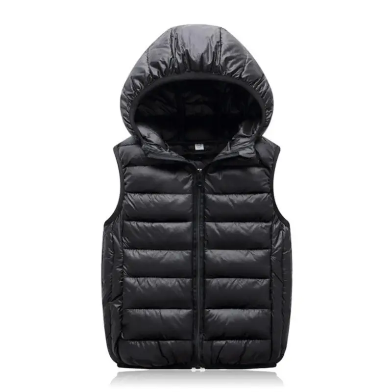 2020 New Children Down Vest Girls Hooded Jacket Winter Waistcoats Boy Baby Autumn Outerwear Coats 3-8 Years Kids Warm Clothes