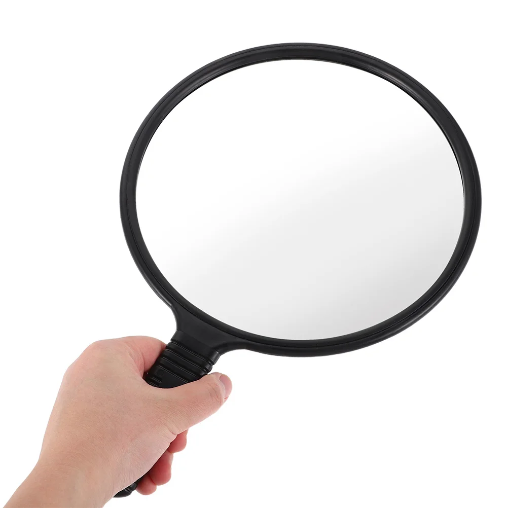 

2Pcs High Definition Salon Handheld Mirror Large Round Lightweight Ergonomic Handle Haircut Makeup Vanity Mirror