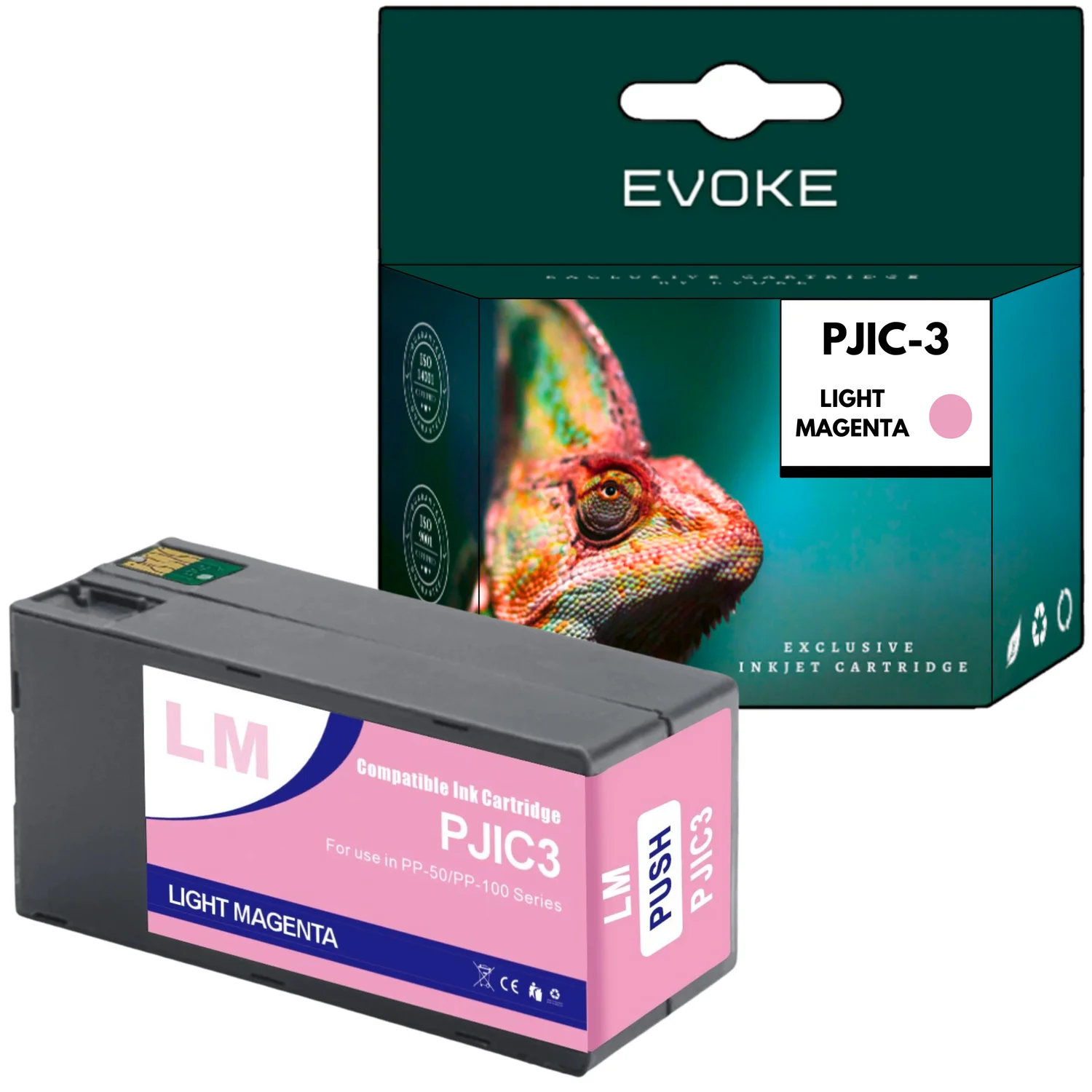 Evoke Compatibele Inkt voor Epson Pjic3 Pjic-3 C13S020449 Licht Magenta 31 ml 1000 Pagina's Discproducer Pp-50 50Ii 50Bd; Pp-100 100Ap 100Ii 100Ii Bd 100Iii 100N Netwerkbeveiliging
