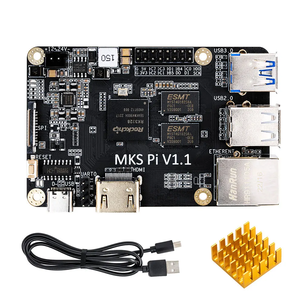 MKS PI Board with Quad-core 64bits SOC onboard runs Klipper Screen for Voron VS Raspberry Pi RasPi RPI Fit DC12-24V Power Input