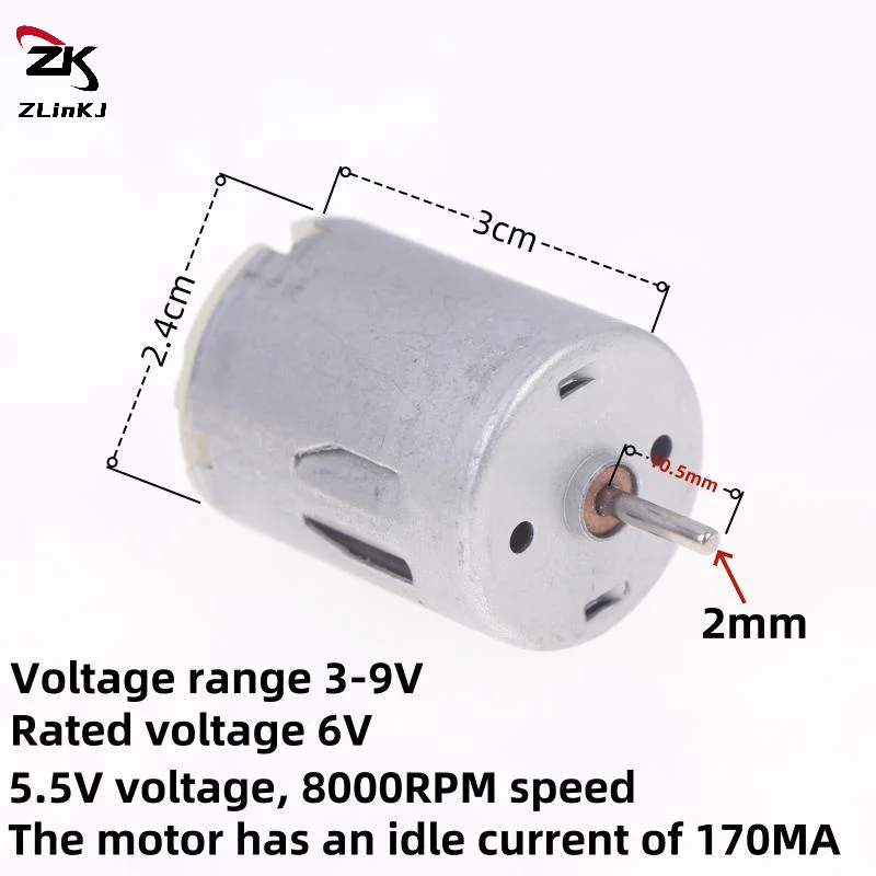 1 Piece Micro R280 Motor DC 3V-9V High Speed Carbon Brush Mini 24mm Electric Motor DIY Hobby Toy Car Boat Model