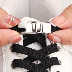 Cordones de bloqueo sin corbatas para niños y adultos, cordones elásticos deportivos de 8MM de espesor, planos sin cordones, para correr, 2024