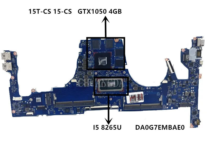 SRFFW I7-8565U L34172-601   GTX1050  Notebook Mainboard For HP Pavilion 15T-CS 15-CS Laptop Motherboard DA0G7EMBAE0  CPU