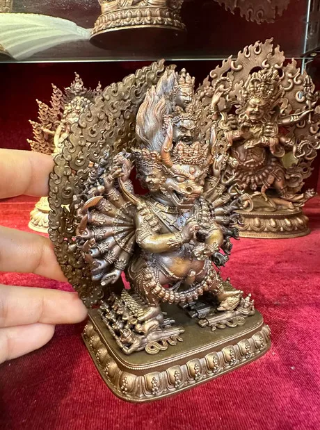 12CM Tibet Solitary Yamantaka Protector Buddha Copper Statue