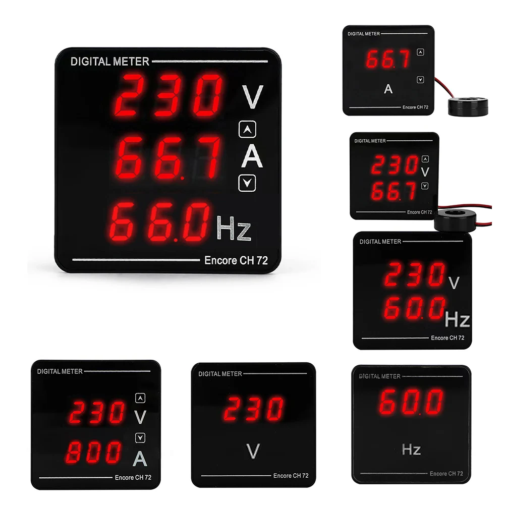 Digital Voltage Current Meter Panel Voltmeter Ammeter Frequency Meter LED Display AC50-500V 0-120A  For Distribution Panels