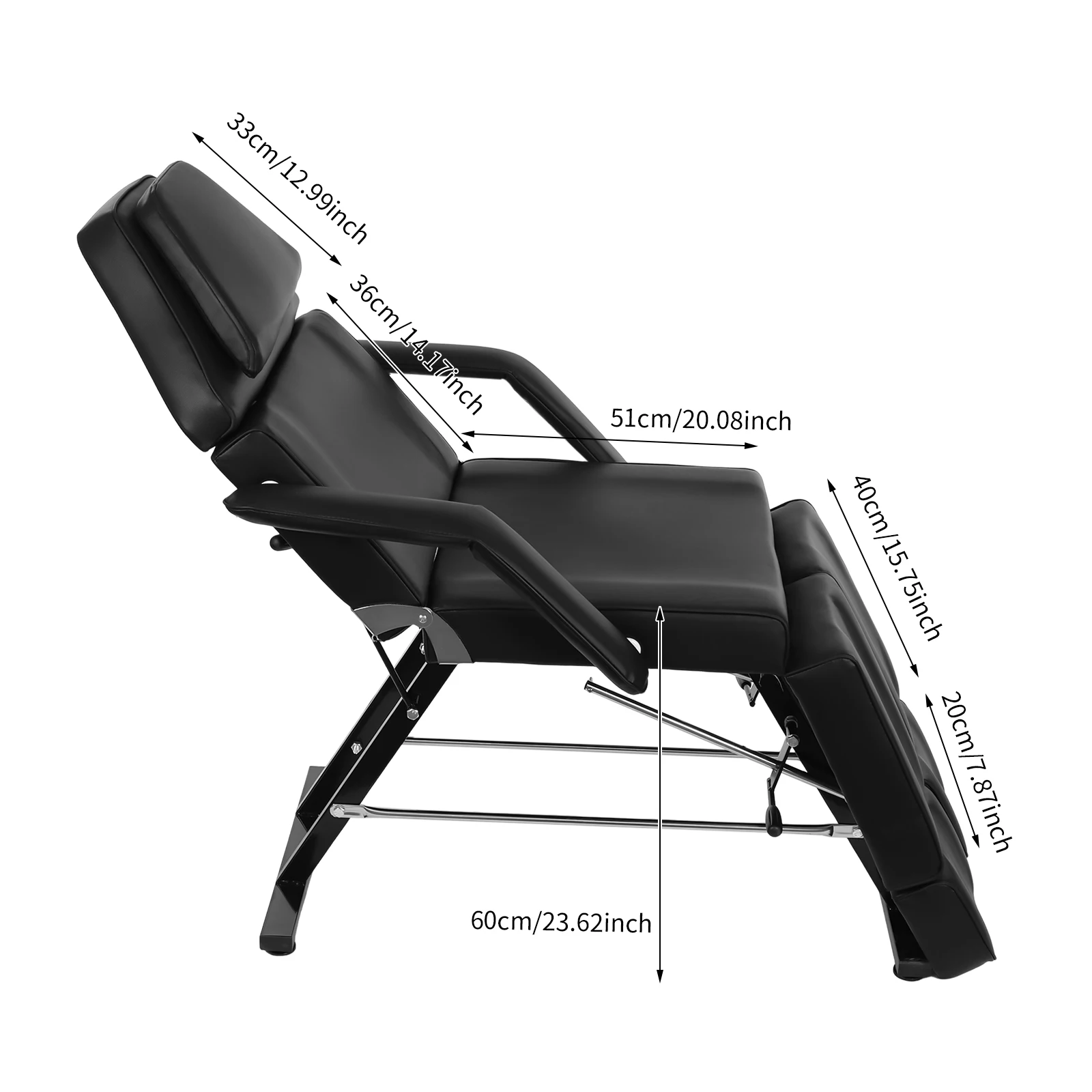 سرير تجميل احترافي، سرير تدليك محمول، مع مسند ظهر منفصل قابل للتعديل وأرجل قابلة للطي، لاستخدام مركز سبا للتدليك #3