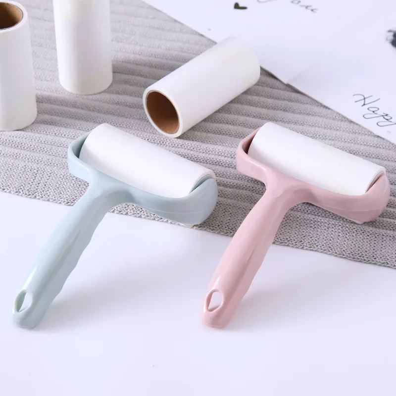 Hair Removal Lint Dust Sticking Roller Handle Tearable Adhesive Sticky Paper for Clothes Fabric Sofa Pet Dog Hair Remover Roller