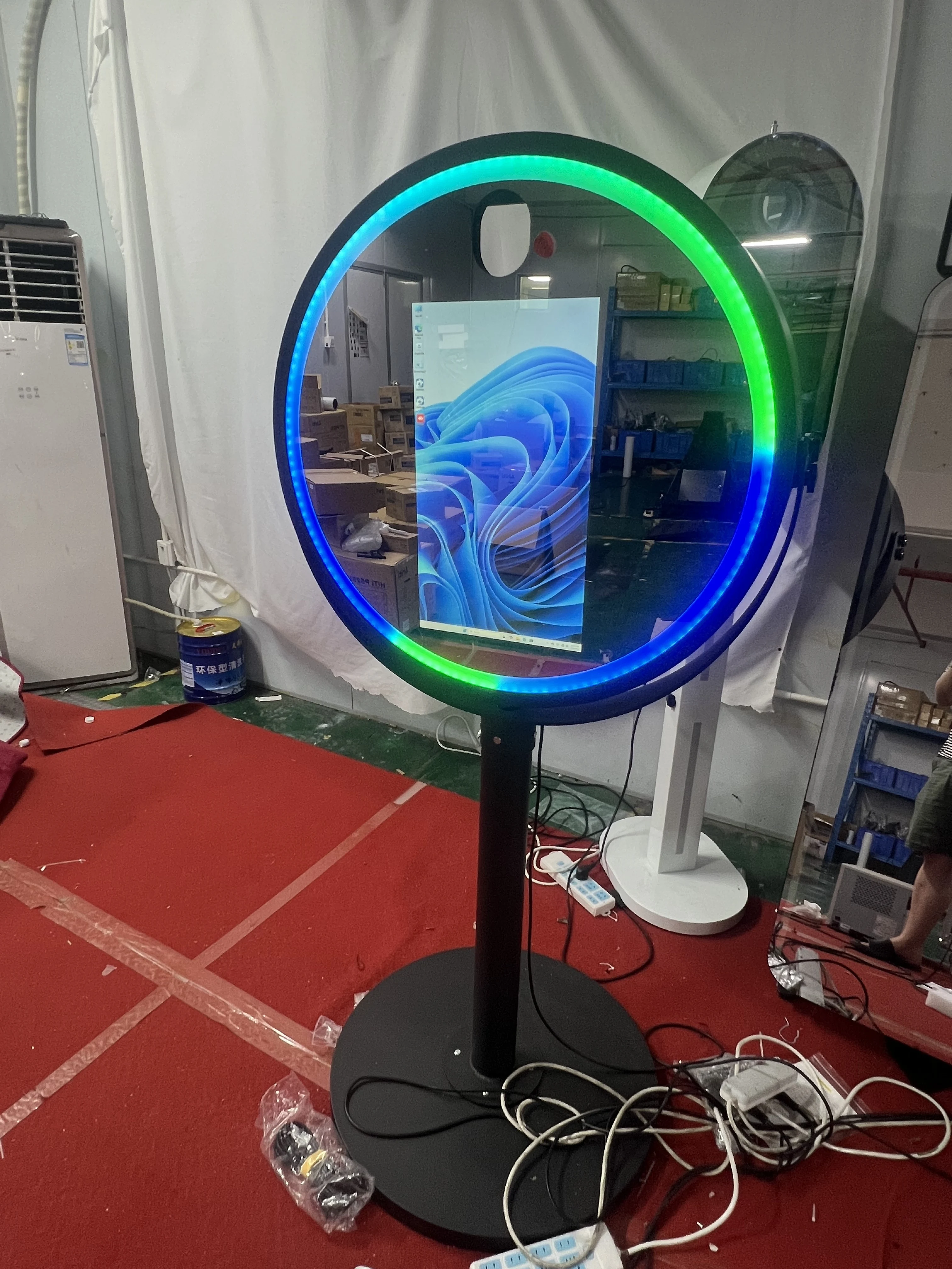 15.6inch Photo Booth DSLR RGB LED Lighting Selfie Magic Mirror Photo Booth With Camera And Printer Touch Screen