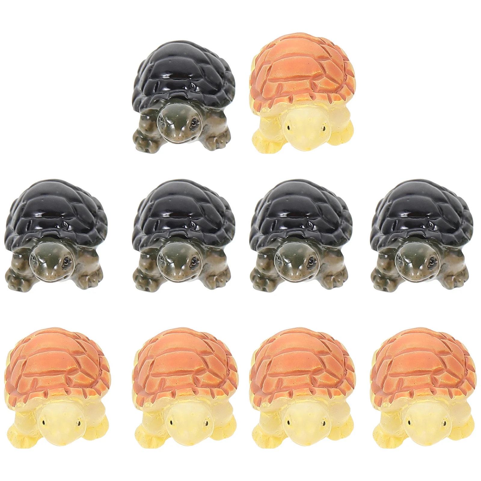 

10Pcs Turtle Ornaments Small Resin Micro Landscape Decor Miniature Vivid Turtle Figurines Micro Bonsai Accessories