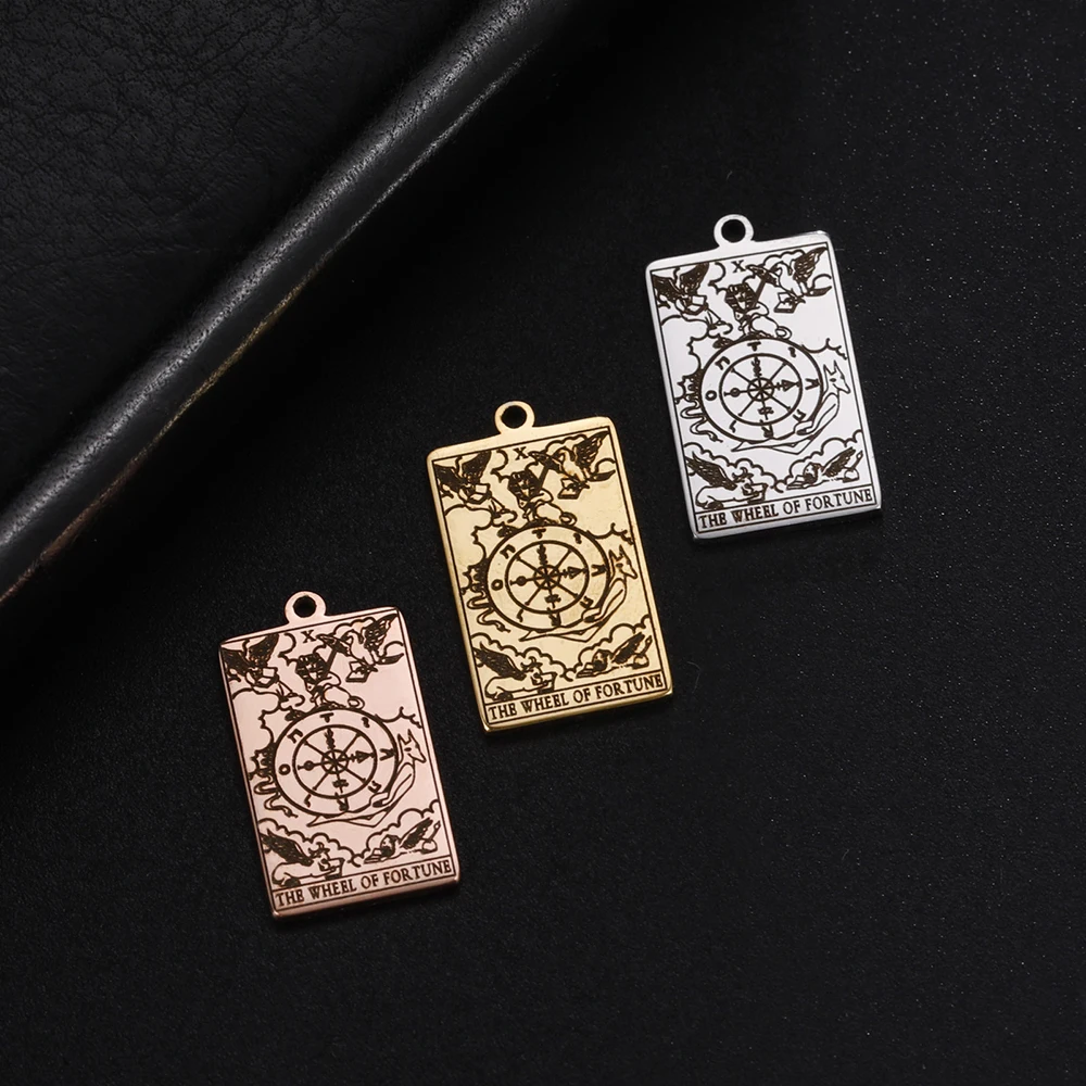 Dawapara Tarot-Kartenanhänger für die Schmuckherstellung, Astrologie, Tarotkarten, Major Arcana, magisches Amulett, Anhänger aus Edelstahl – Detail 17