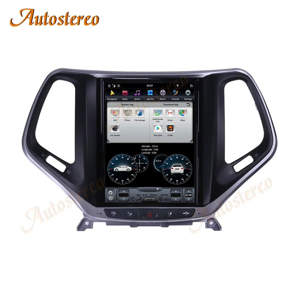 10.4 Inch Carplay Android13 Car GPS Navigation For Jeep Cherokee 2014-2018 Silver Multimedia Player Head Unit Car Radio