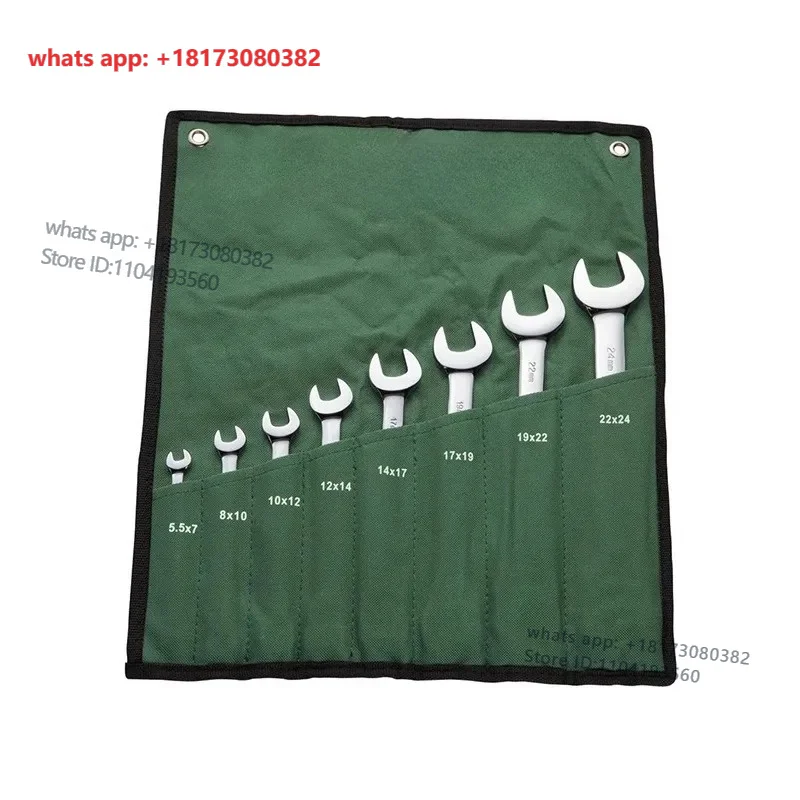 Tool set of 8 fully polished double opening wrenches 08009