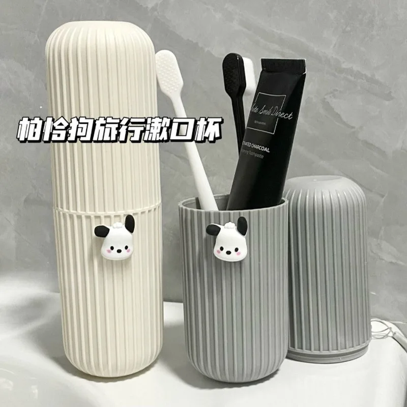 Sanrio Pochacco Travel Portable Toothbrush Storage Case Kawaii Cartoon Mouthwash Cup Cute Toiletries Organizer Box Storage Cup