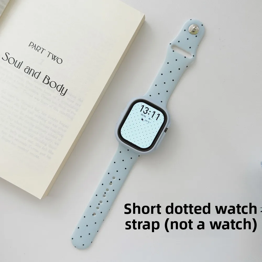 

Силиконовый ремешок для часов синего цвета в горошек, простой и элегантный дизайн, совместим с аксессуарами для часов iWatch.
