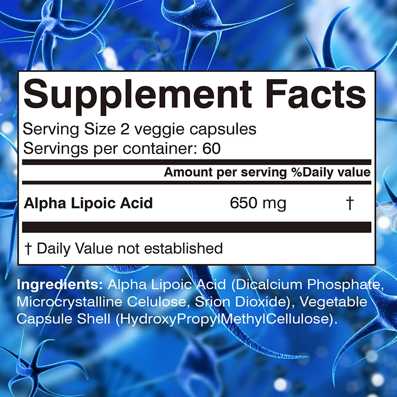 Alpha Lipoic Acid - Powerful Antioxidant for Brain and Heart Health Cognitive Function, Relax Nervous