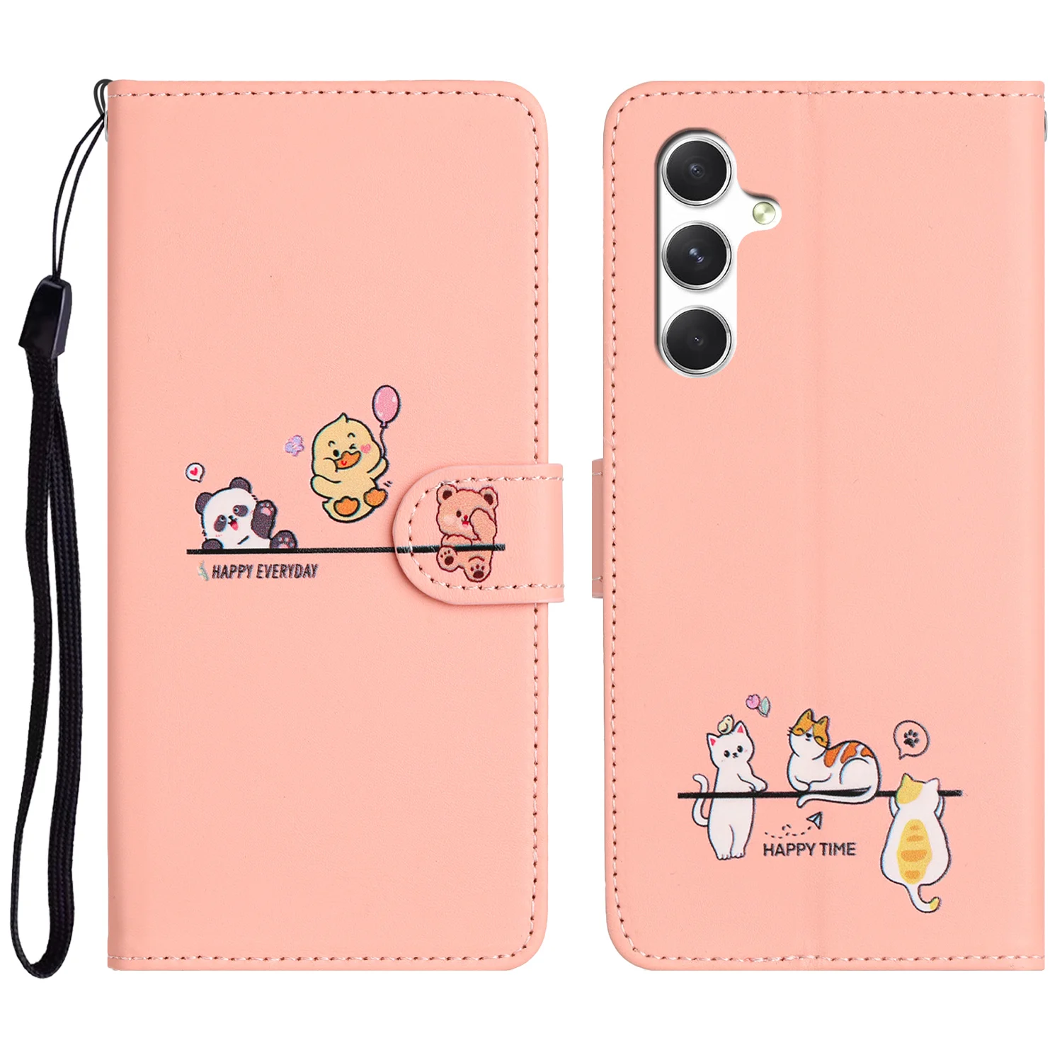 for Samsung Galaxy A15 A25 A35 A55 A14 A24 A34 A54 A53 A33 A23 A13 A52 A32 A22 A12 5G Case Cute Animal Leather Wallet Flip Cover