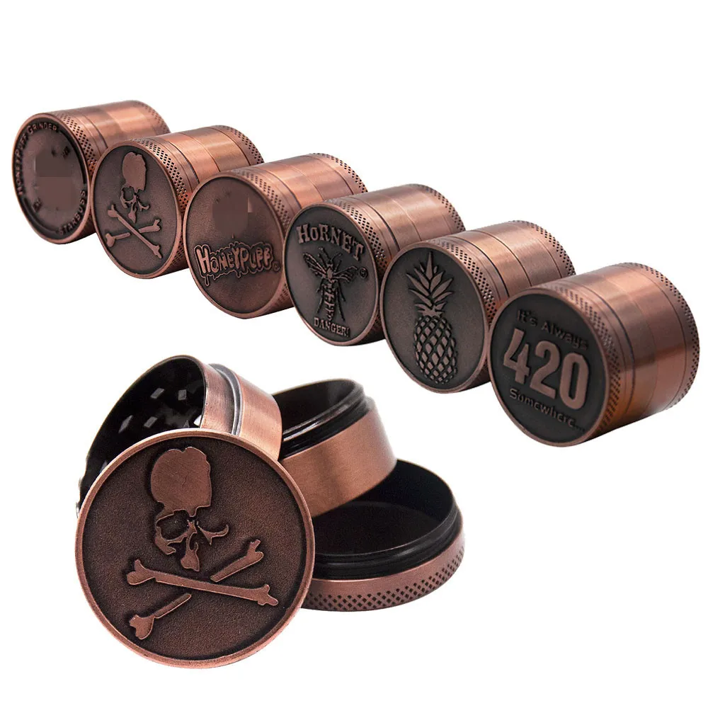 4 parts Layers 40MM Zinc Alloy Metal Herb Tobacco Grinder crusher Smoke Accessories for Pepper Spice Pot Cigar