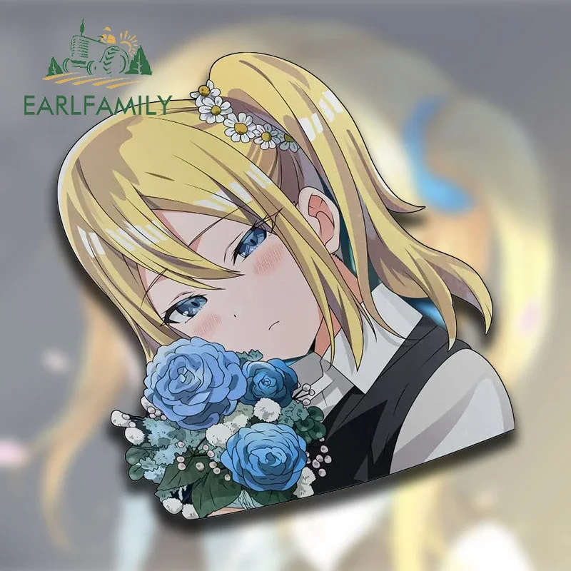 EARLFAMILY 13cm X 12.7cm For Hayasaka Ai Peek Flowers Car Stickers Personality Sunscreen Decals Car Door Protector Waterproof