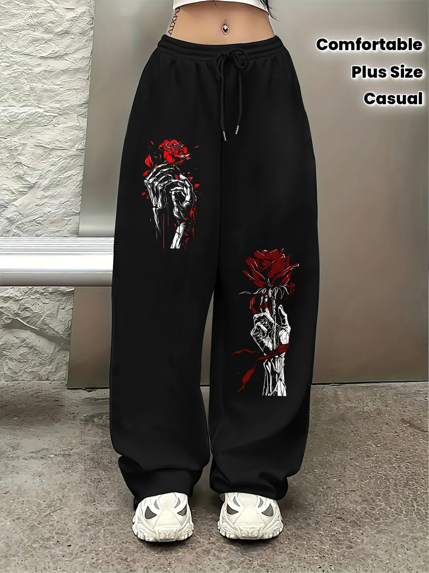 السراويل السوداء مليئة بالحيوية والتصميم الأنثوي - نمط الهيب هوب كاجوال، مناسب لفصل الشتاء، سراويل رياضية كاجوال #6