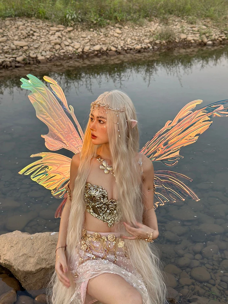

Fairy Butterfly Bikini Mermaid crystal resin + silicone bra pure handmade custom Cosplay anime costume