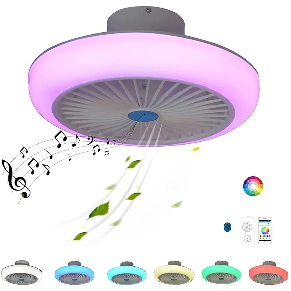 

72W 220V Modern LED Ceiling Fan Light Bluetooth Speaker Remote Control Fan lamps adjust Chandelier Bedroom Living Room Office