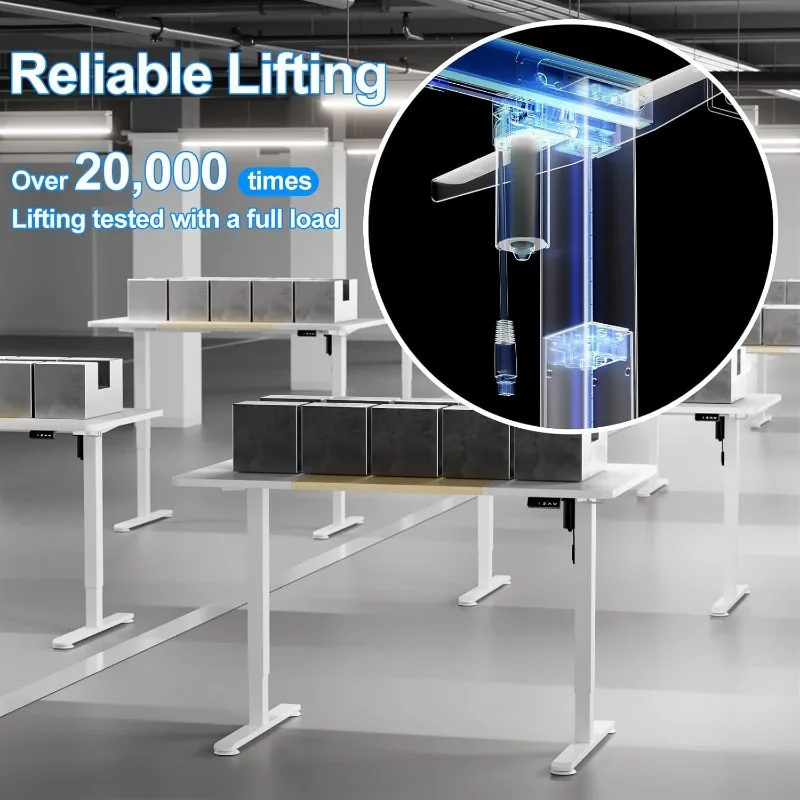 Electric Height Adjustable Electric Standing , 55 x 28 Inch Sit Stand with Memory Controllers, Stand up