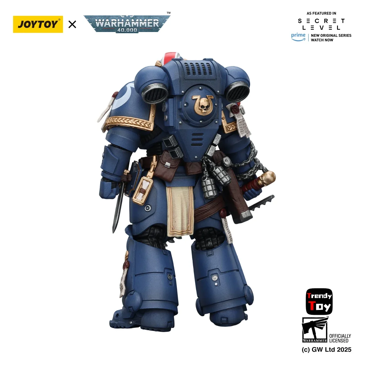 【JOYTOY】Warhammer 40K Ultramarines Titus with Laurels of Victory 1/18 Action Figure Model view 3