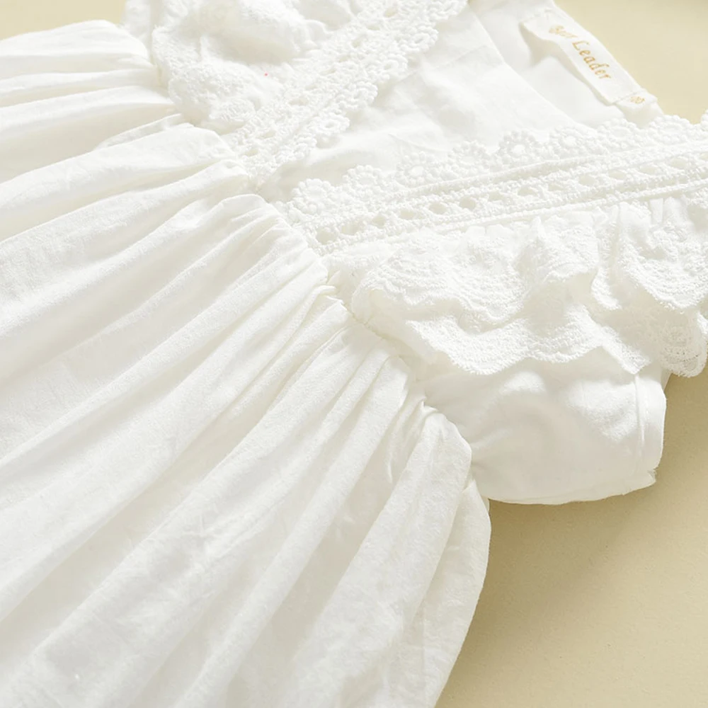 Bären führer Kinder Mädchen Kleider neue Sommer Spitze Prinzessin Kleider Kinder einfarbige Kleidung Baby Hochzeits feier Vestidos