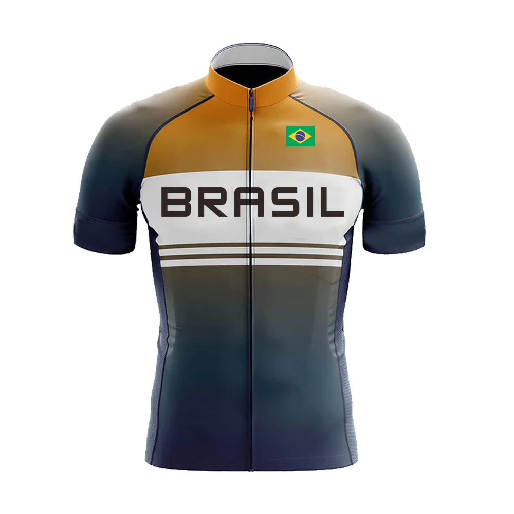 Men Cycling Jersey 2024 T-shirt Brasil Cycling Racing Tops Short Sleeve Cyclist Clothes Shirt Maillot Summer Bicycle Bike Wear