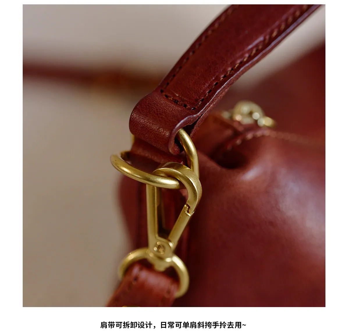 Einfache Organizer-Handtasche, handgefertigt aus echtem Leder, Damenhandtasche, modisch, lässig, luxuriös, aus Rindsleder, süße Umhängetasche. – Detail 17