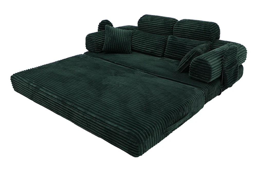 #Ultra-Compression Modular Daybed Set Modern Foldable Oversized Lounge Sofa with Cushions Quick Setup for Studio Apartments