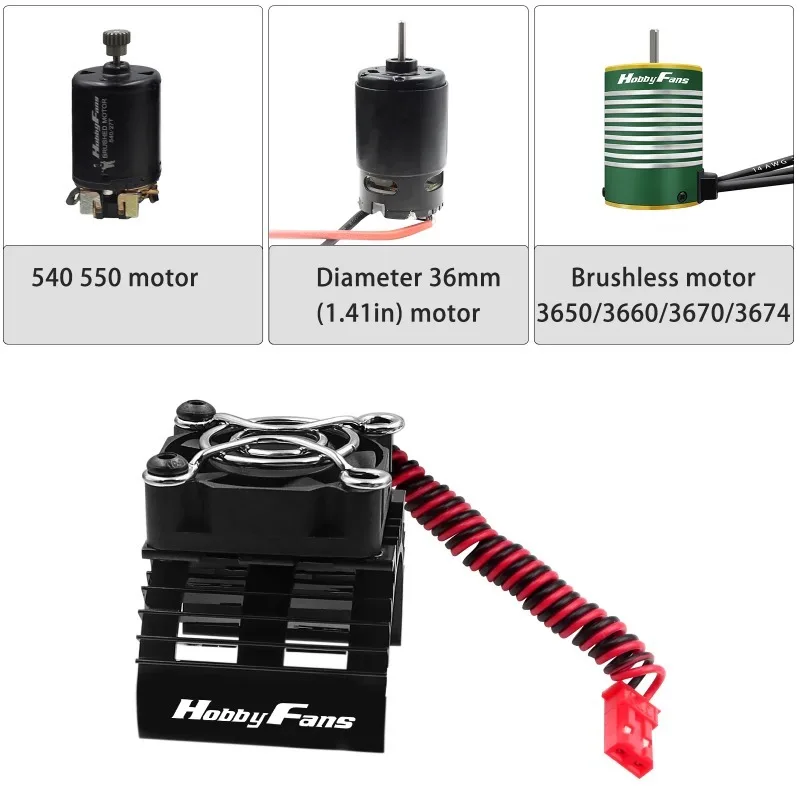 RC ไฟฟ้ารถ 540 550 3650 3660 3665 มอเตอร์ไร้แปรงฮีทซิงค์ฝาครอบพัดลมระบายความร้อนสําหรับ Wltoys 144001 124017 อะไหล่