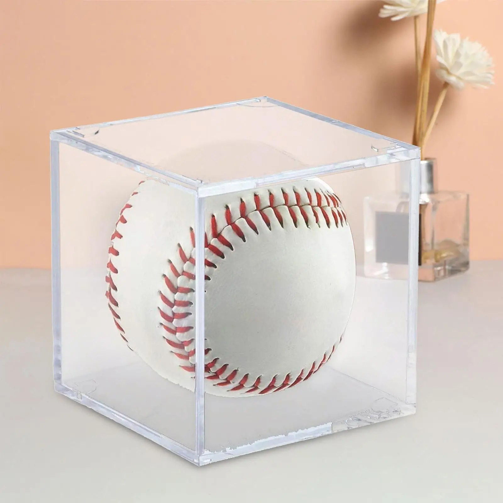

Baseball Holder Display Stand Showcase Cube 8cm Clear Acrylic Baseball Box