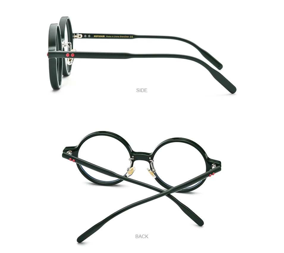 HEPIDEM Acetat Brille Rahmen Männer Marke Designer Runde Frauen Nerd Brillen japanische handgemachte Brille Vintage Brillen 9158 – Detail 8