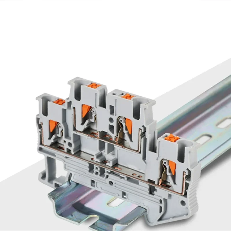 10pcs PTTB 2.5 0.14-4mm2 Double-layer Quick Connection Connector Din Rail Combination Fast Wiring Cable Terminal Blocks