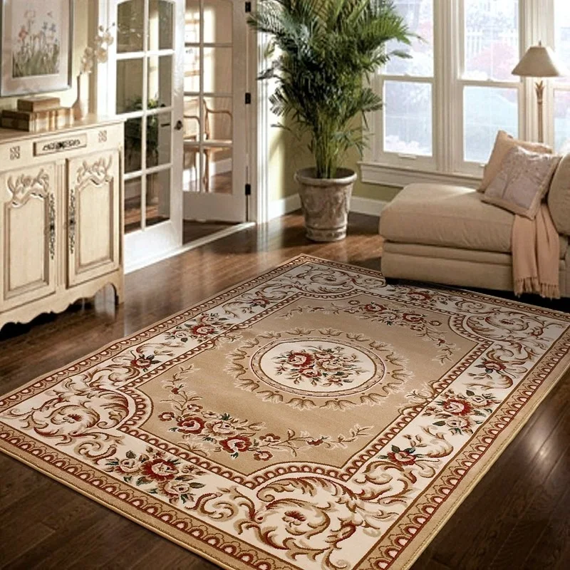 French Advanced Style Living Room Carpet European Romantic Bedroom Rug Non-slip Machine Washable Sofa Table Mat Ковер Tapis 러그