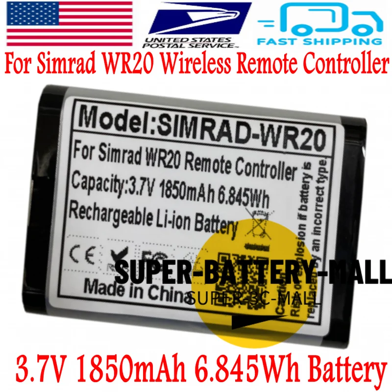 

1850mAh Battery For Simrad WR20 Wireless Remote Controller Repair Original size WYORESY