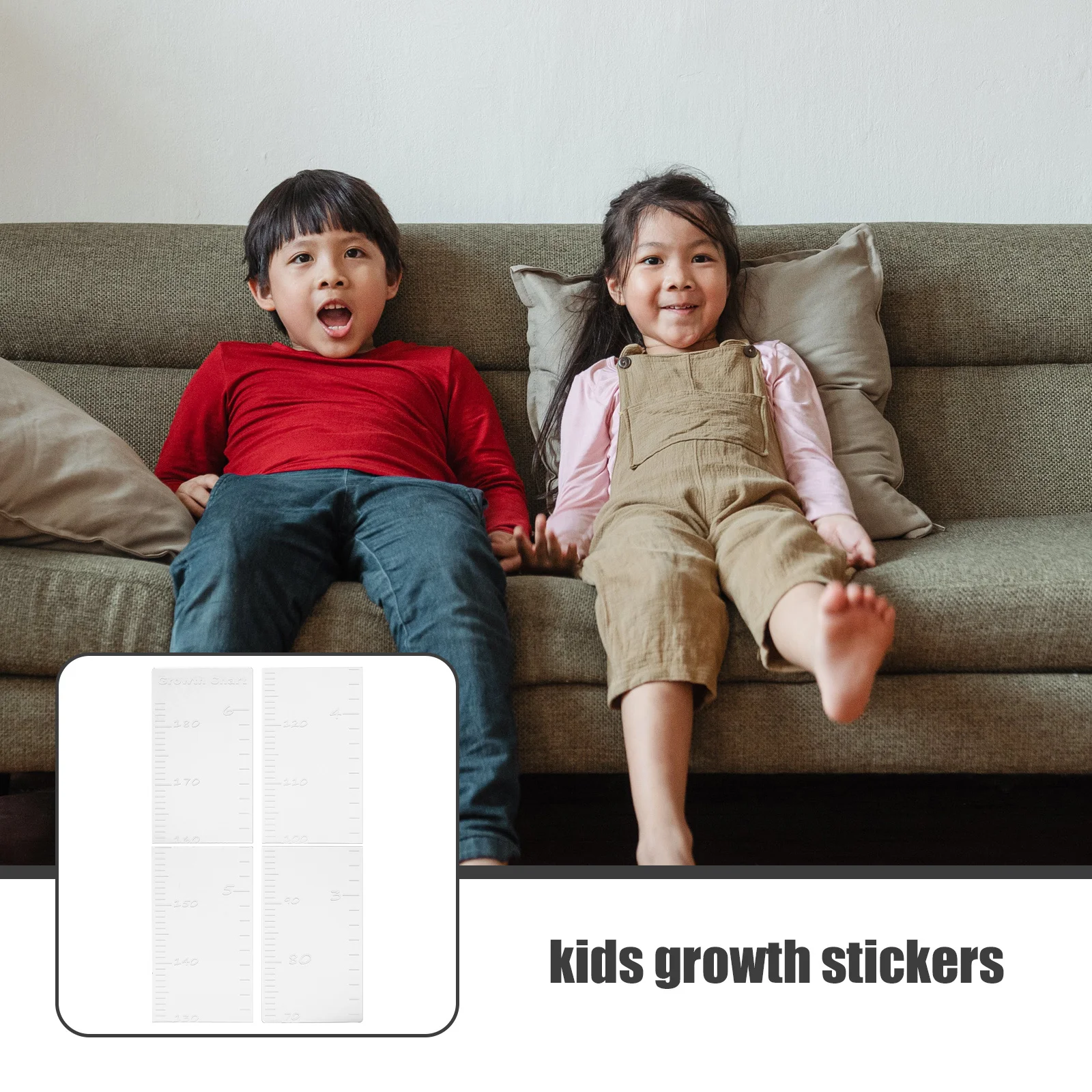 

Mirror Wall Decal Growth Chart Sticker Durable Acrylic Height Measurement Tool Easy Clean Bedroom Decorative