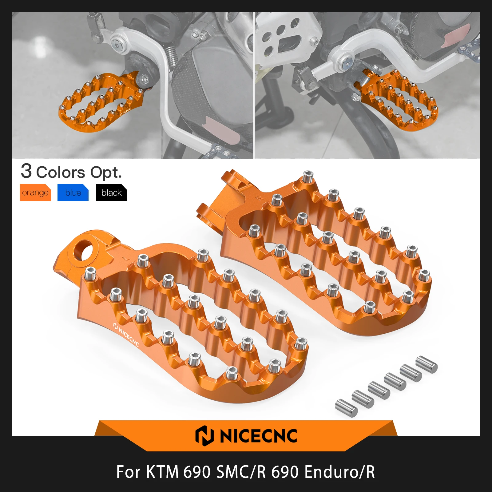 

For KTM 690 Enduro R 2008-2025 690 SMC R FootRest Footpegs Pedals For Husqvarna 701 Enduro/Supermoto 2016-2025 GASGAS ES/SM 700