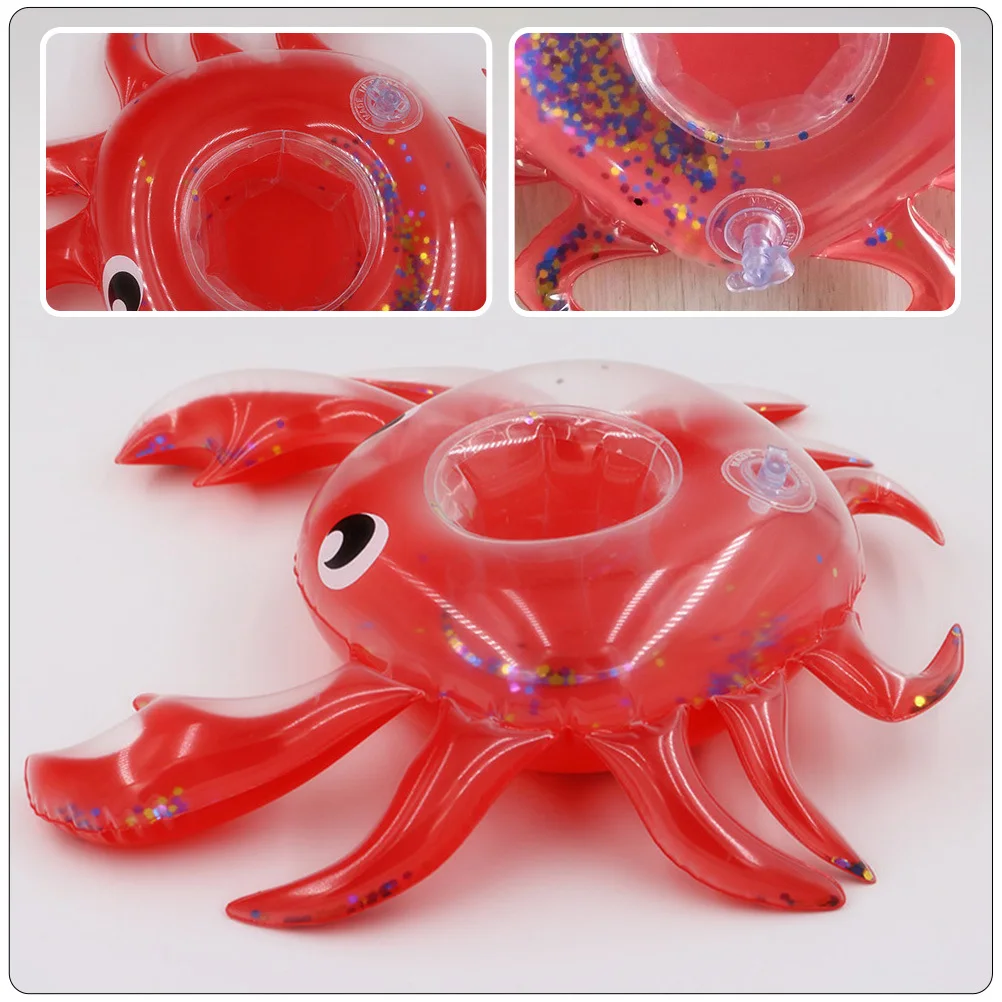

5Pcs Inflatable Crab Drink Holder PVC Floating Cup Holder Pool Party Swimming Pool Coaster Drink Floats Floats Coasters