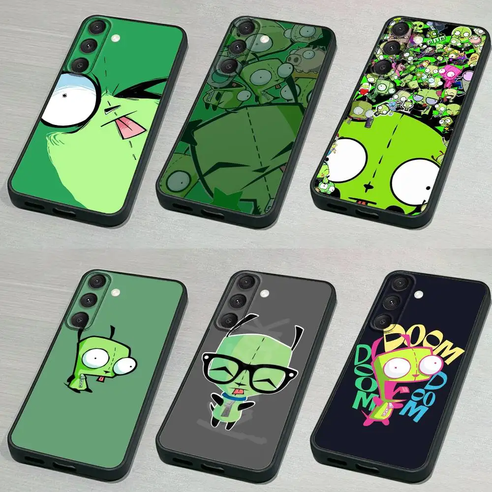 

I-InvaderS Z-Zim G-Gir Phone Case For Samsung S 25,24,23,22,30,21,10,9,Ultra,Plus,Lite,FE,4,5G Black Soft Case