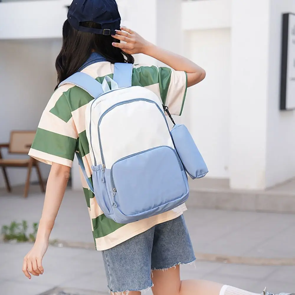 حقيبة ظهر نايلون مقاومة للماء مع حقيبة أقلام رصاص ذات سعة كبيرة حقيبة مدرسية للطلاب حقيبة تخزين قرطاسية للأطفال هدية على الكتب #2