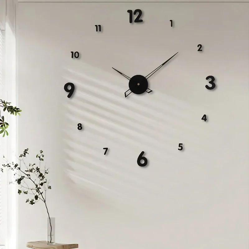Digit Fashion Wall Clock Minimalist Black Hands Creative Automatic Wall Clock Design Unique Silent Reloj De Pared Home Decor