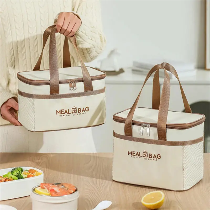 

Lunch Box Bag With Rice Bag Aluminum Foil Insulation Waterproof Meal Bag Student Bento Bag Thickened Rice Carrying Bag